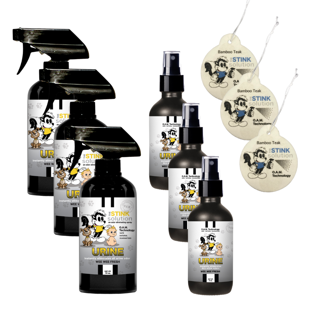 Buy 3 Get 6 FREE - (3) 16 oz (3) 4 oz Urine Wee Wee Fresh Bundle + 3 Car Air Fresheners