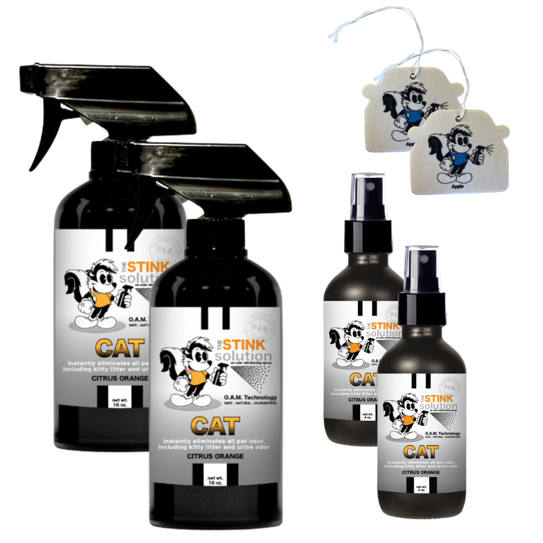 Buy 2 Get 4 FREE - (2) 16 oz (2) 4 oz Cat Citrus Orange Bundle + 2 Car Air Fresheners