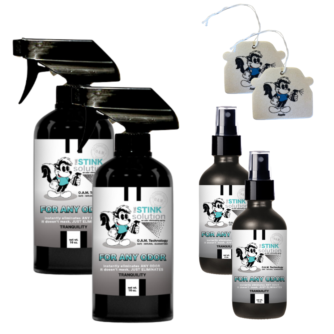 Buy 2 Get 4 FREE - (2) 16 oz (2) 4 oz For Any Odor Eliminating Sprays Bundle + 2 Car Air Fresheners