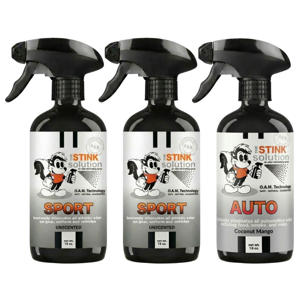 Three Pack - Two Sport Odor Eliminating Sprays + One Spray of Choice 16 oz