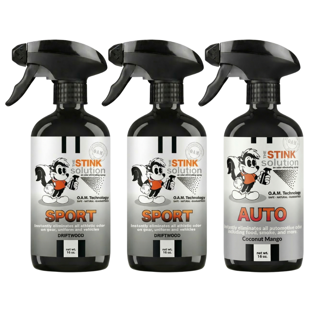 Three Pack - Two Sport Odor Eliminating Sprays + One Spray of Choice 16 oz