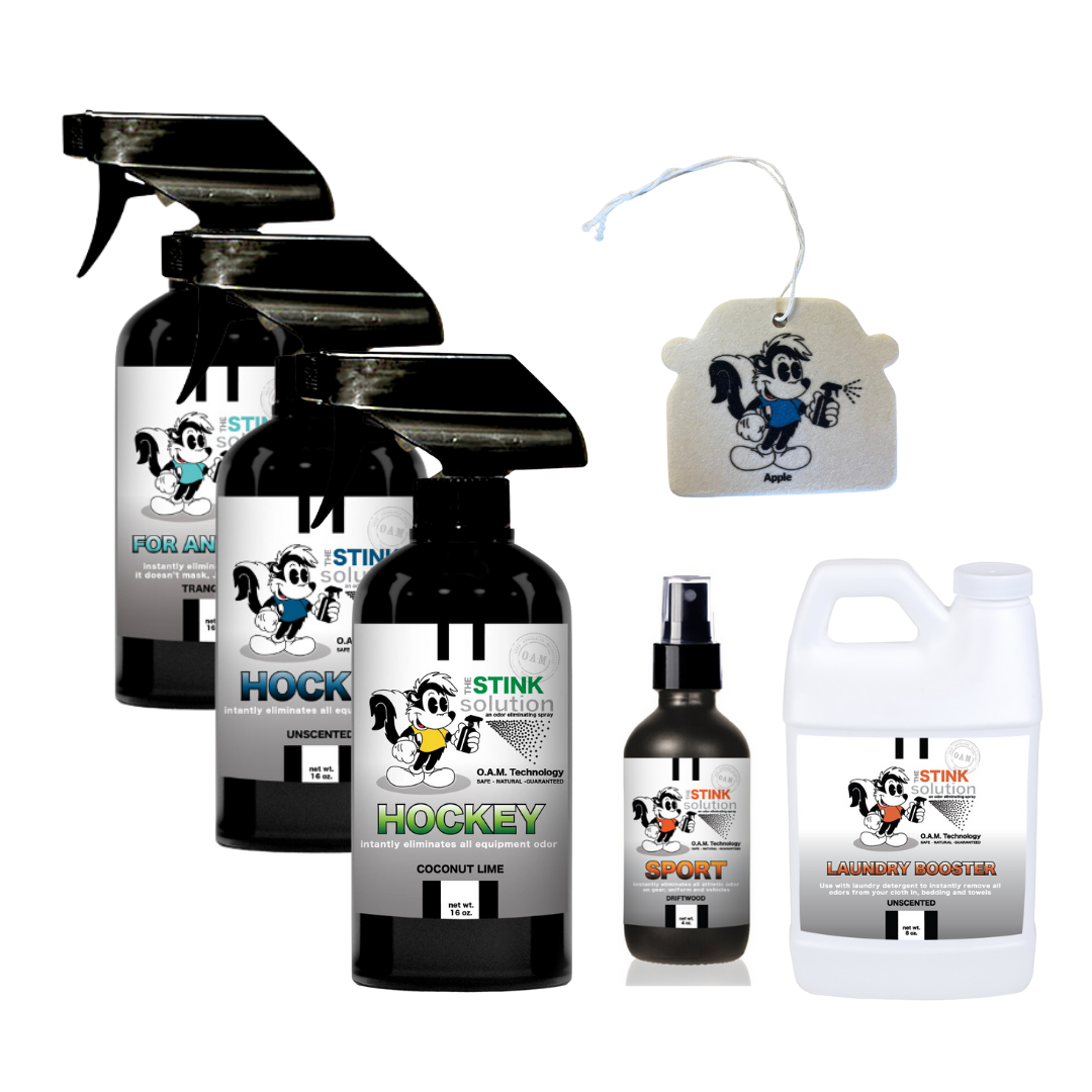 Buy 3 Get Sample Bundle FREE - 1 Tranquility (16 oz), 2 Hockey Coconut Lime and Unscented (16 oz), 1 Sport (4 oz), 1 Mini Laundry Booster + 1 Car Air Freshener