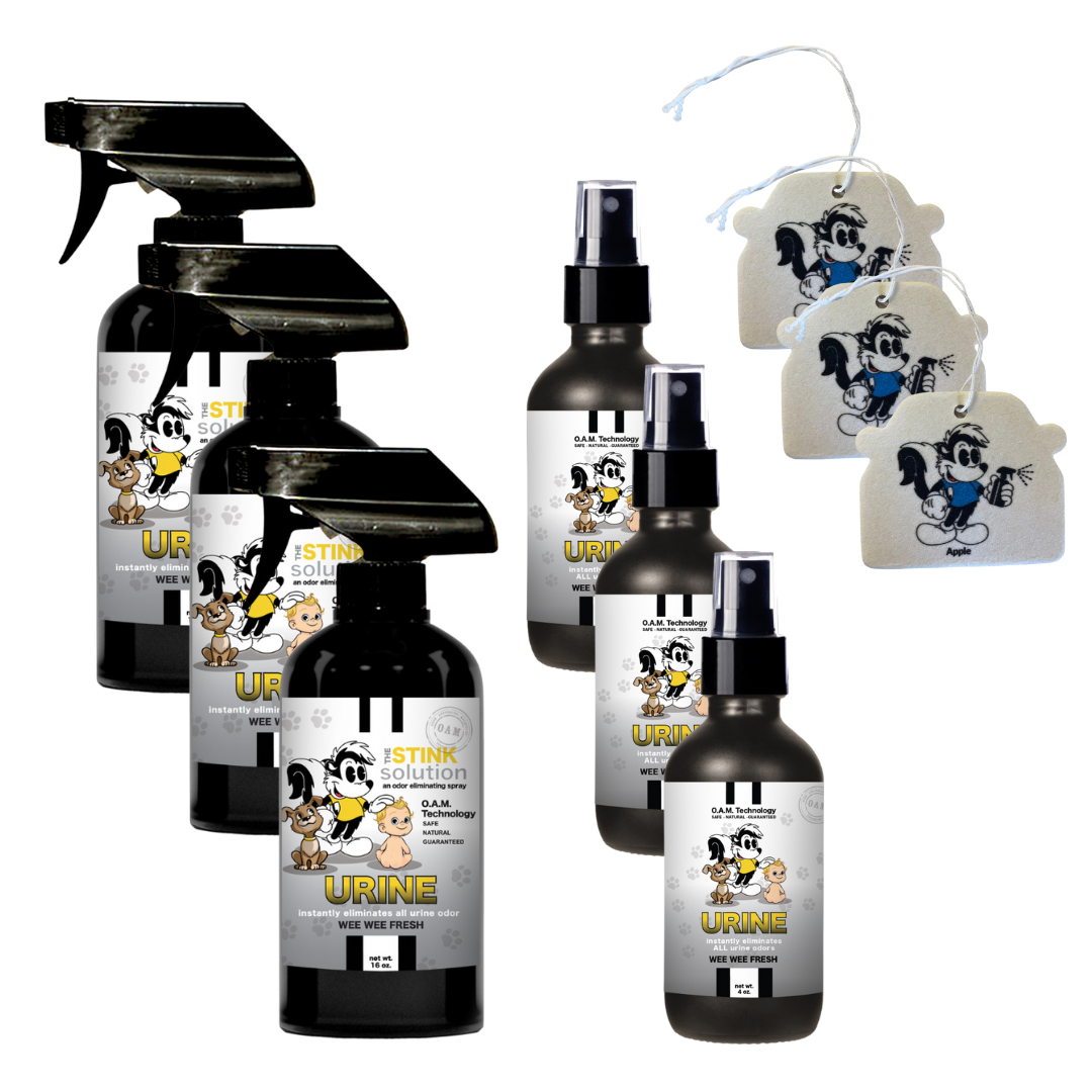 Buy 3 Get 6 FREE - (3) 16 oz (3) 4 oz Urine Wee Wee Fresh Bundle + 3 Car Air Fresheners