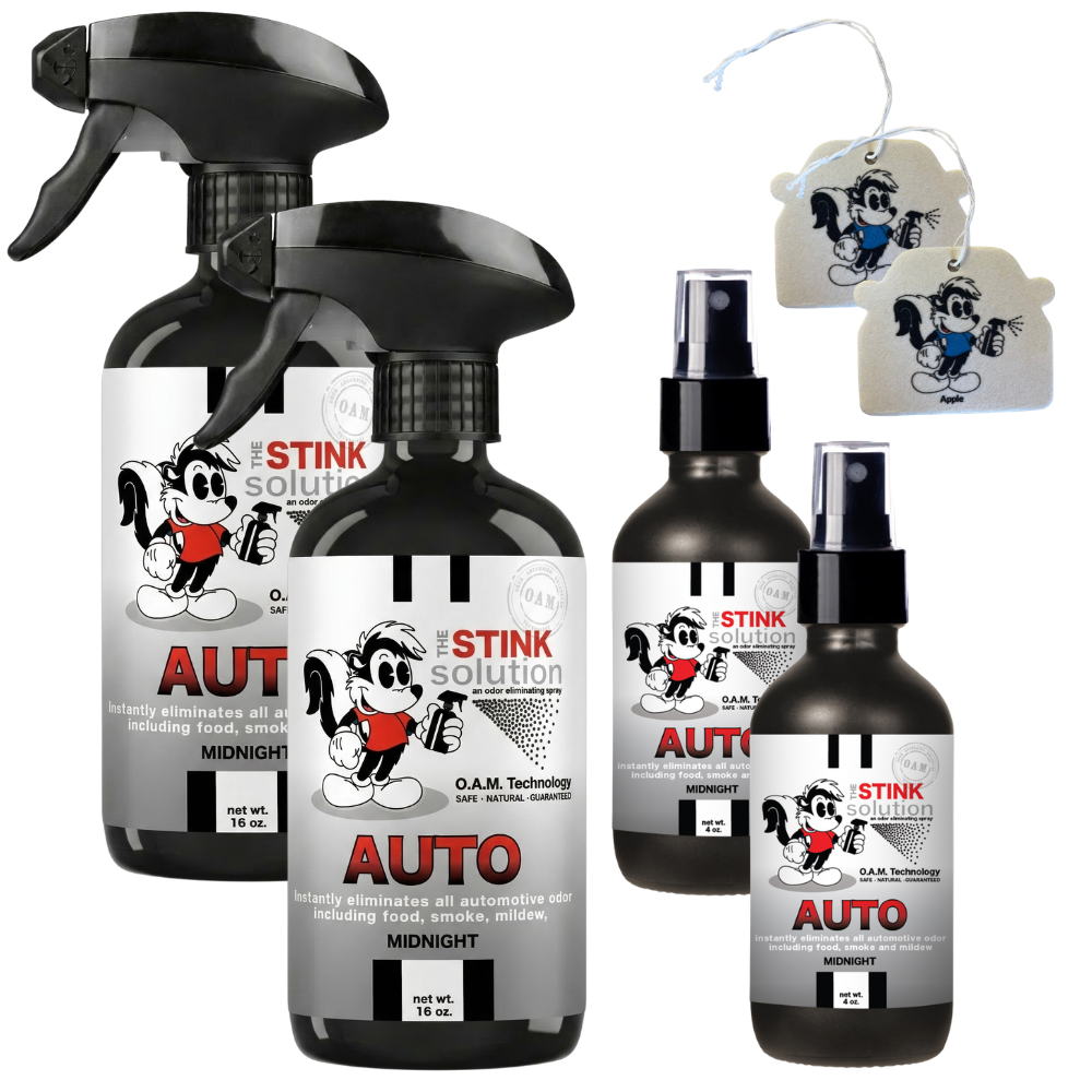 Buy 2 Get 4 FREE - (2) 16 oz (2) 4 oz Auto Odor Eliminating Spray Bundle + 2 Car Air Fresheners