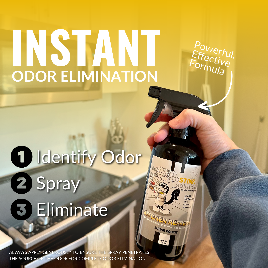 Triple Pack Odor Eliminating Spray in Kitchen Refresh Gallon, 16 oz, and 4 oz Bundle + 2 FREE Car Air Fresheners