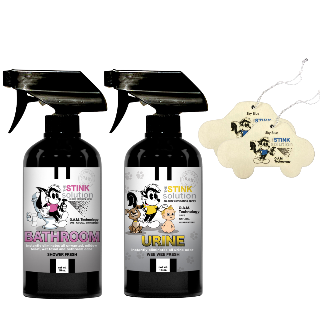 Buy 2 Get 2 Car Air Fresheners - One Bathroom Shower Fresh, One Spray of Choice 16 oz Sprays