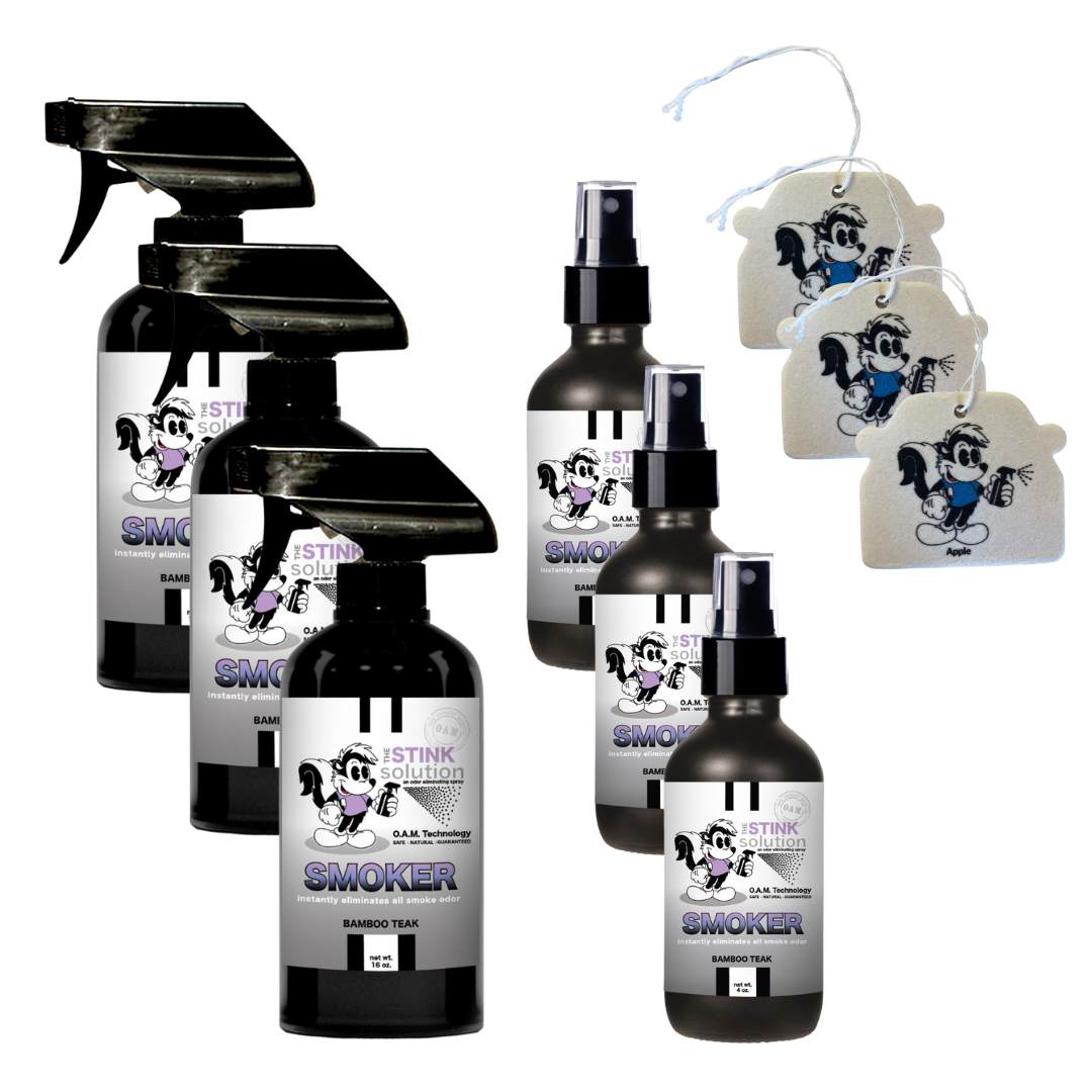Buy 3 Get 6 FREE - (3) 16 oz (3) 4 oz. Smoker Odor Eliminating Spray Bundle + 3 Car Air Fresheners