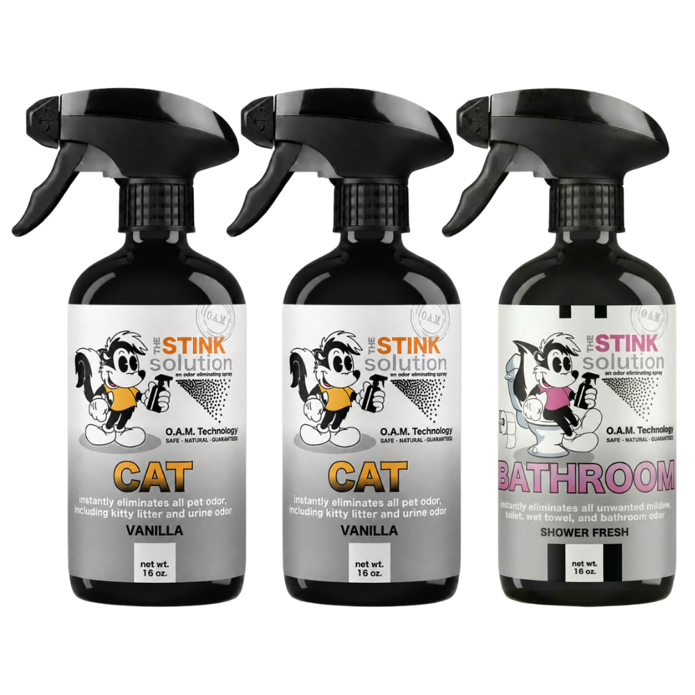 Three Pack - Two Cat Odor Eliminating Sprays + One Spray of Choice 16 oz