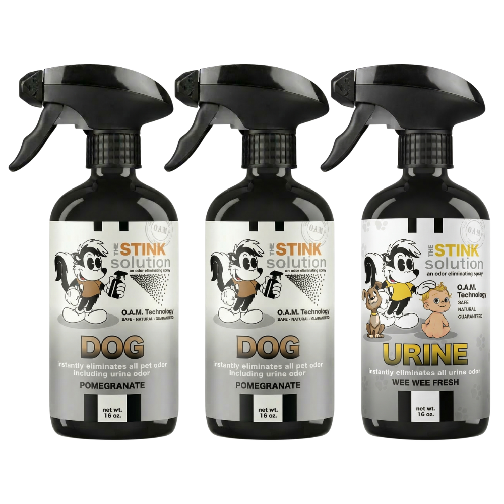 Three Pack - Two Dog Odor Eliminating Sprays + One Spray of Choice 16 oz