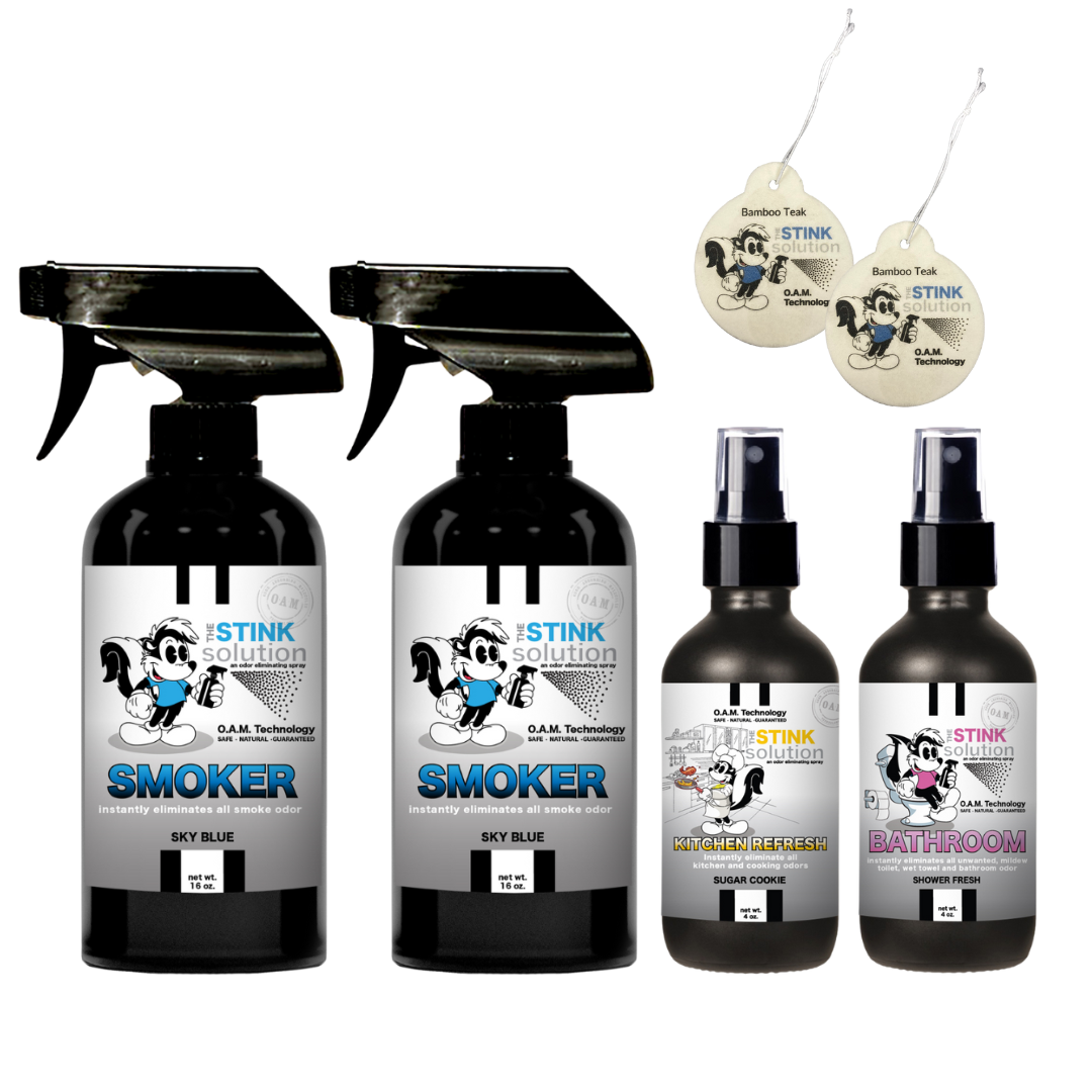 Buy 2 Get 4 FREE | Two 16 oz Sprays of Choice, One 4 oz Kitchen, One 4 oz Bathroom + 2 Car Air Fresheners