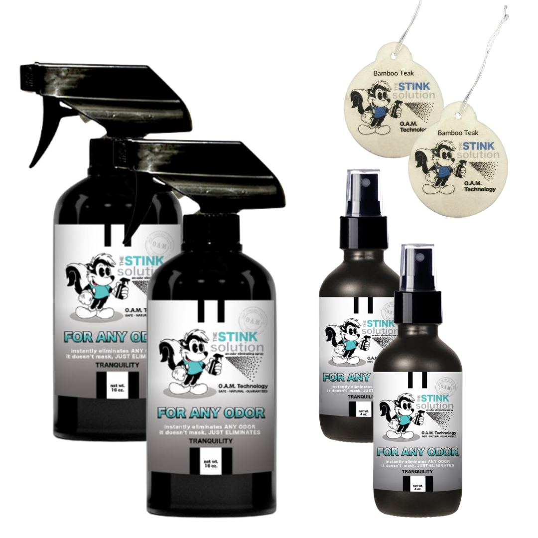 Buy 2 Get 4 FREE - (2) 16 oz (2) 4 oz For Any Odor Eliminating Sprays Bundle + 2 Car Air Fresheners