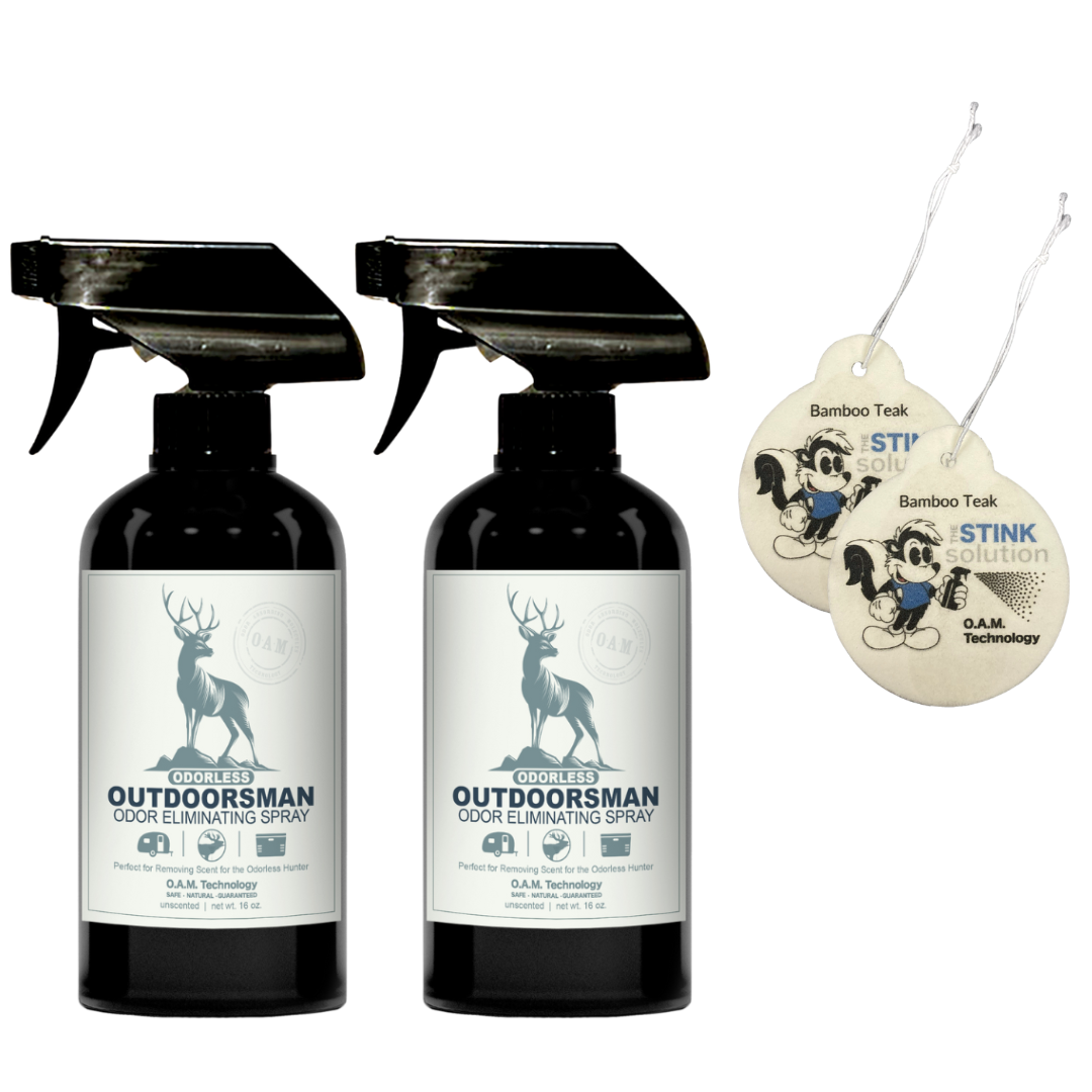 Buy 2 Get 2 Car Air Fresheners - One Odorless Outdoorsman Odor Eliminating Spray, One Spray of Choice 16 oz. Sprays