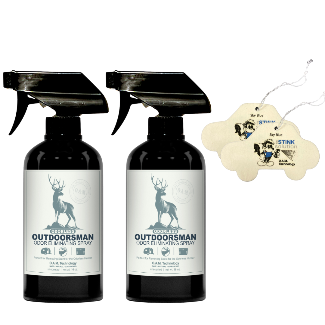Buy 2 Get 2 Car Air Fresheners - One Odorless Outdoorsman Odor Eliminating Spray, One Spray of Choice 16 oz. Sprays