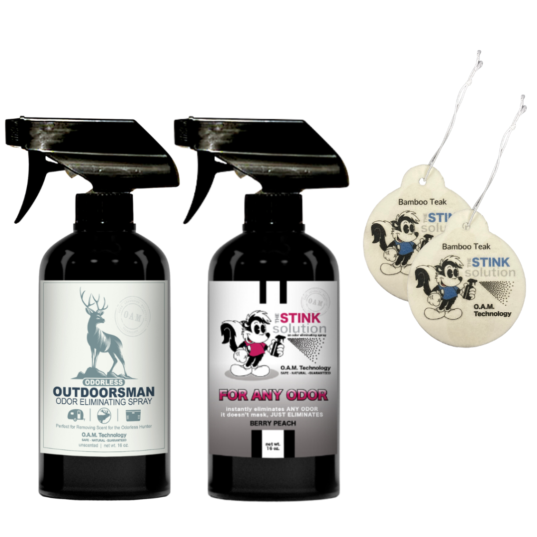 Buy 2 Get 2 Car Air Fresheners - One Odorless Outdoorsman Odor Eliminating Spray, One Spray of Choice 16 oz. Sprays