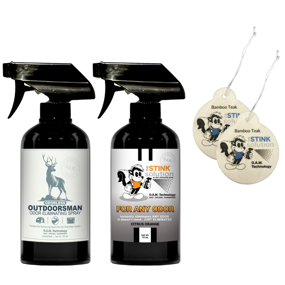 Buy 2 Get 2 Car Air Fresheners - One Odorless Outdoorsman Odor Eliminating Spray, One Spray of Choice 16 oz. Sprays