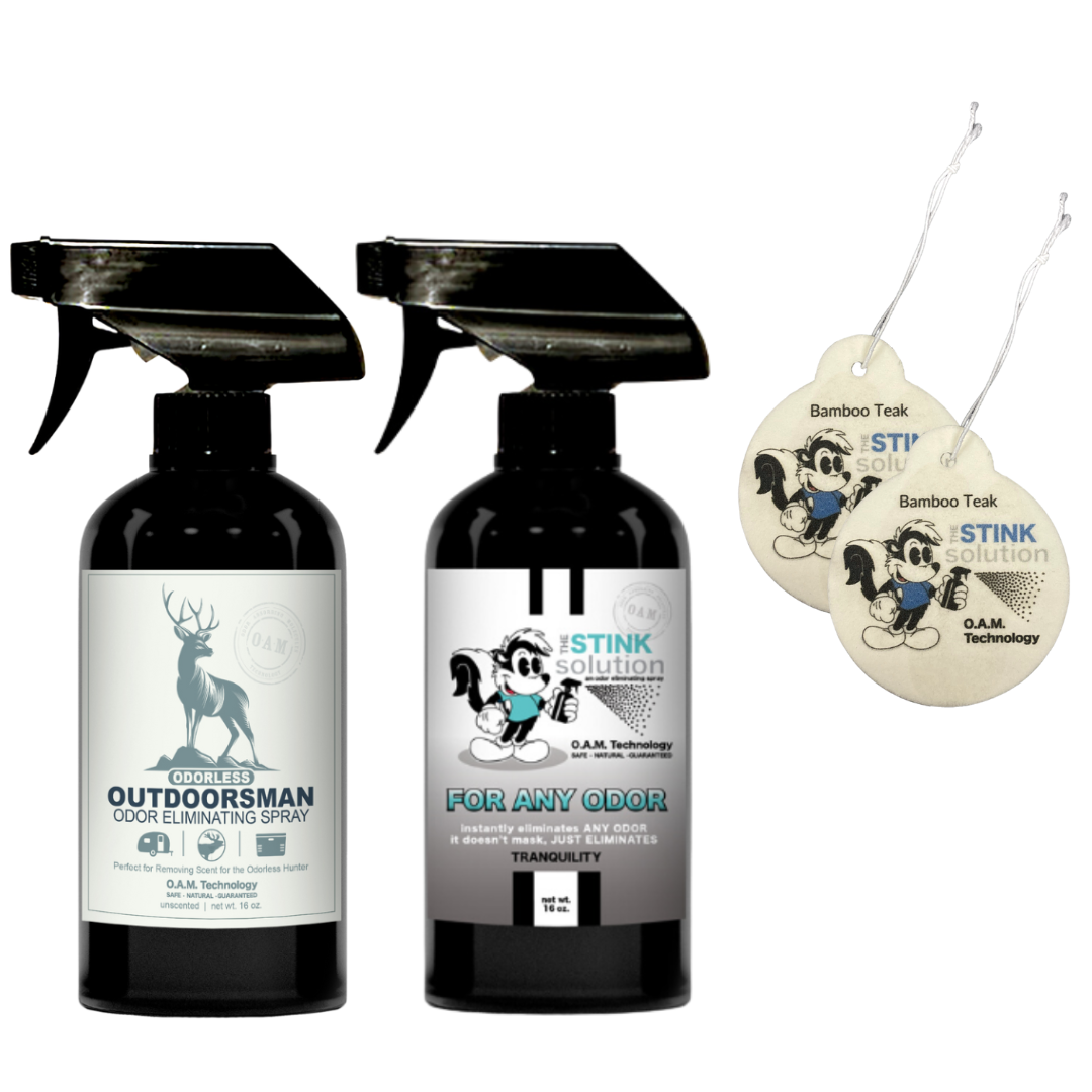 Buy 2 Get 2 Car Air Fresheners - One Odorless Outdoorsman Odor Eliminating Spray, One Spray of Choice 16 oz. Sprays