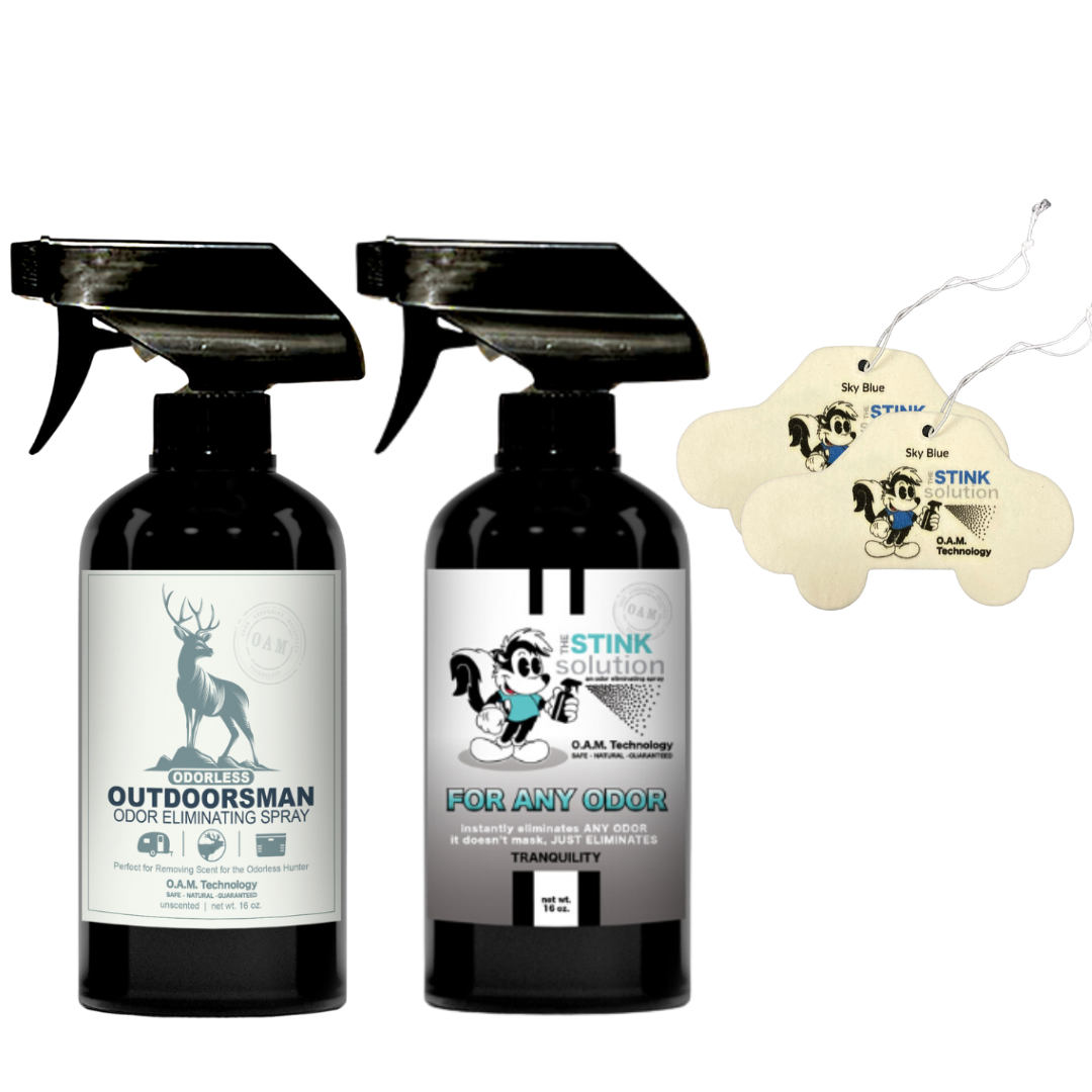 Buy 2 Get 2 Car Air Fresheners - One Odorless Outdoorsman Odor Eliminating Spray, One Spray of Choice 16 oz. Sprays