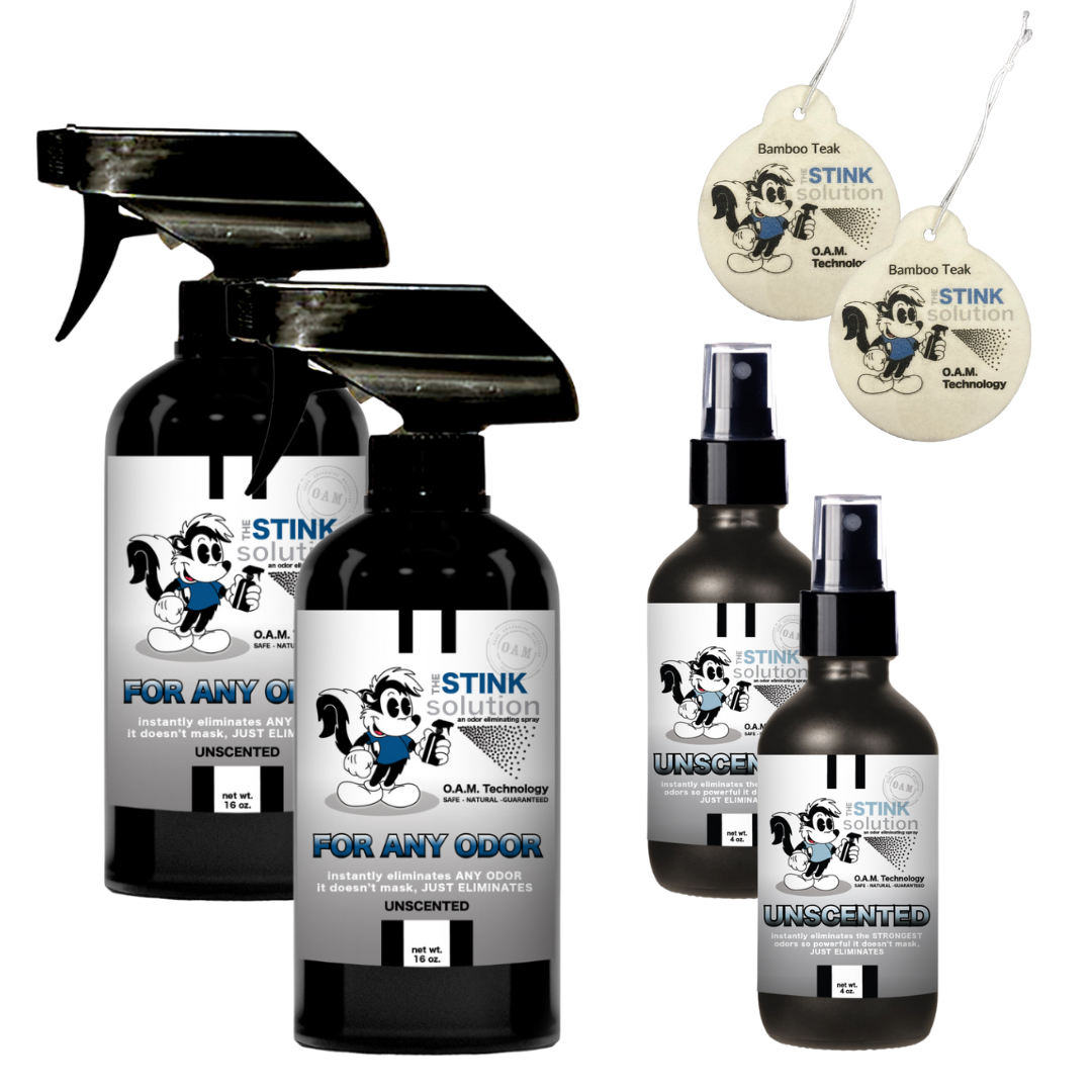 Buy 2 Get 4 FREE - (2) 16 oz (2) 4 oz For Any Odor Eliminating Sprays Bundle + 2 Car Air Fresheners