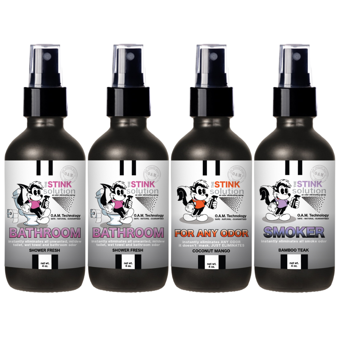 Buy 3 Get 1 FREE - Bathroom Sampler Set 4 oz Odor Eliminating Sprays