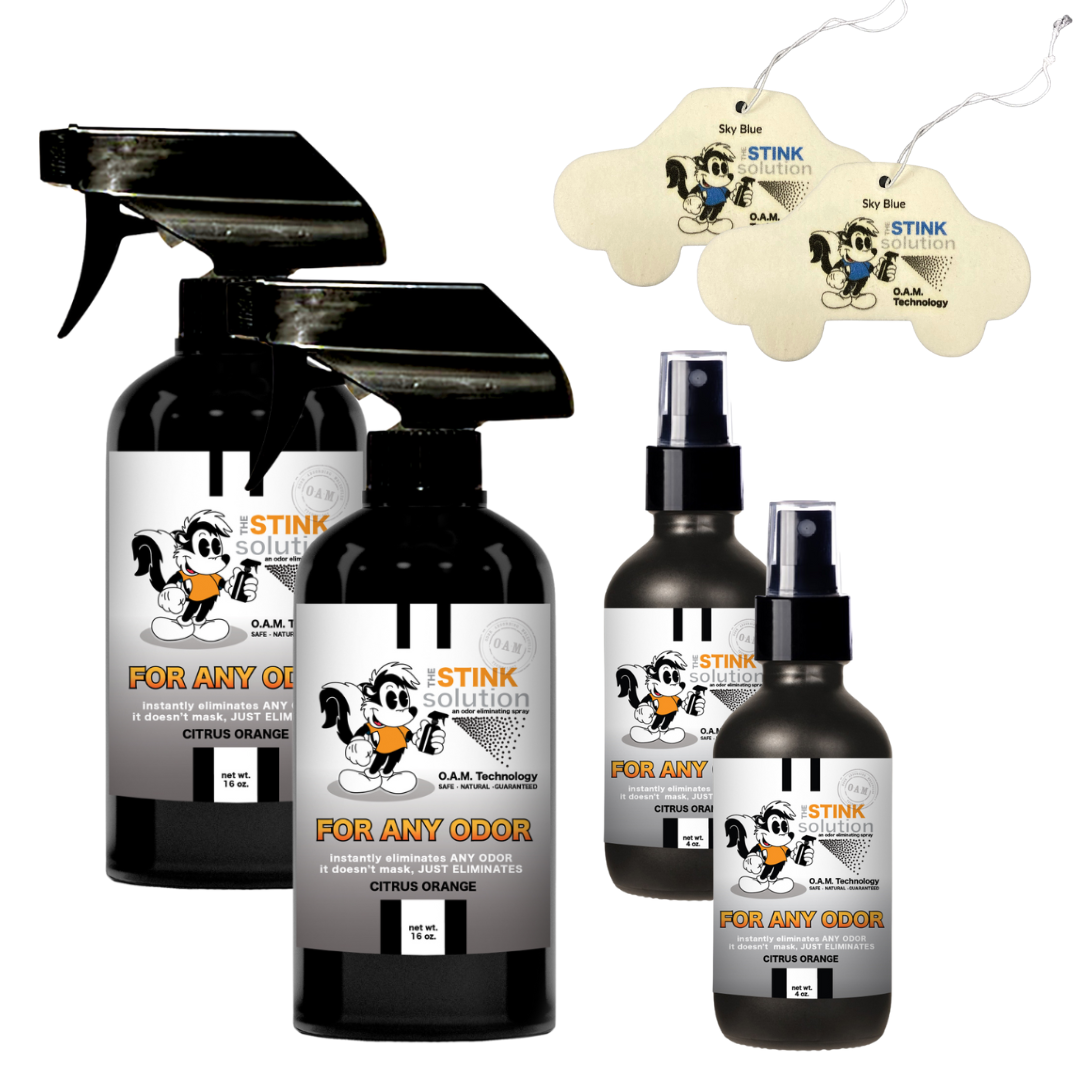 Buy 2 Get 4 FREE - (2) 16 oz (2) 4 oz For Any Odor Eliminating Sprays Bundle + 2 Car Air Fresheners