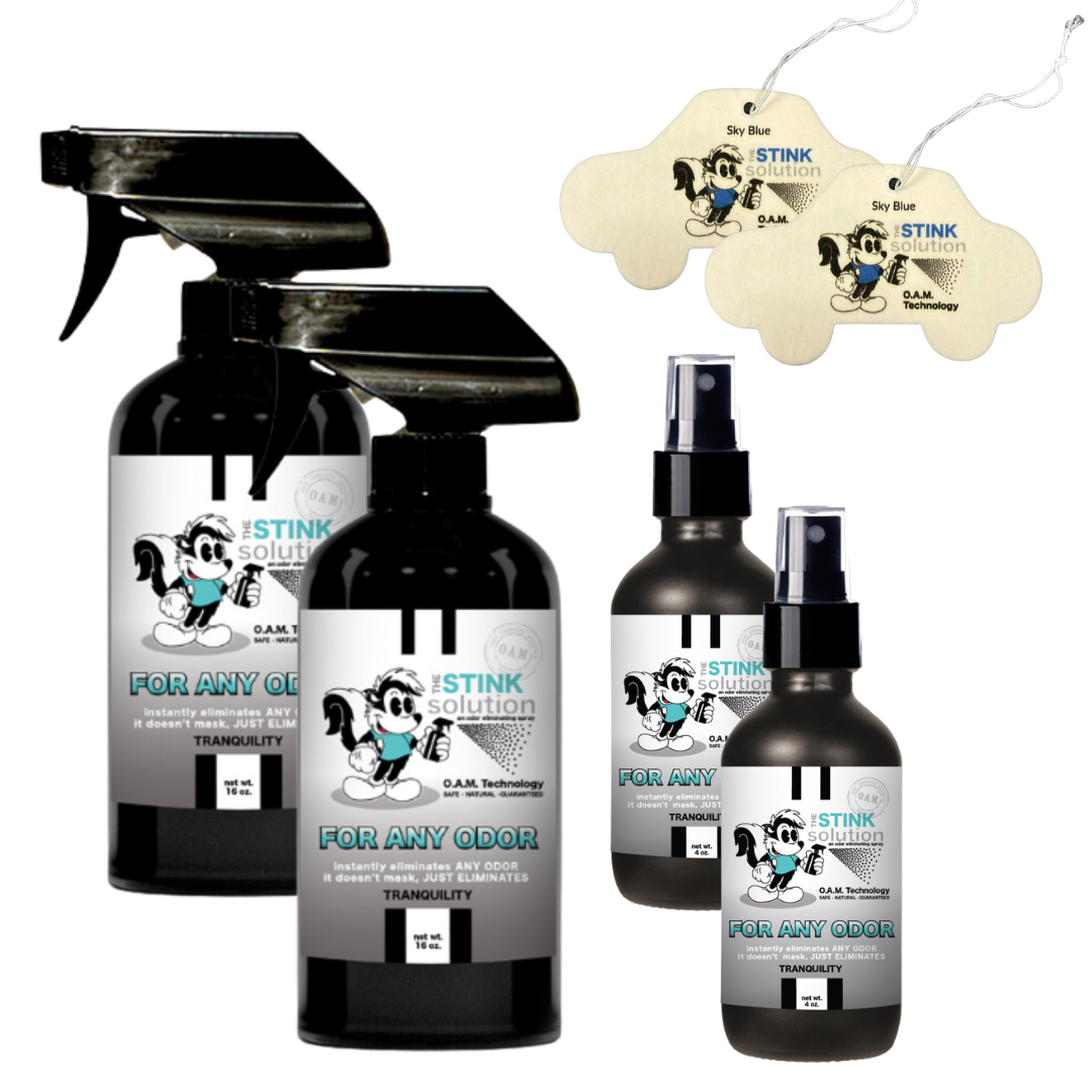 Buy 2 Get 4 FREE - (2) 16 oz (2) 4 oz For Any Odor Eliminating Sprays Bundle + 2 Car Air Fresheners