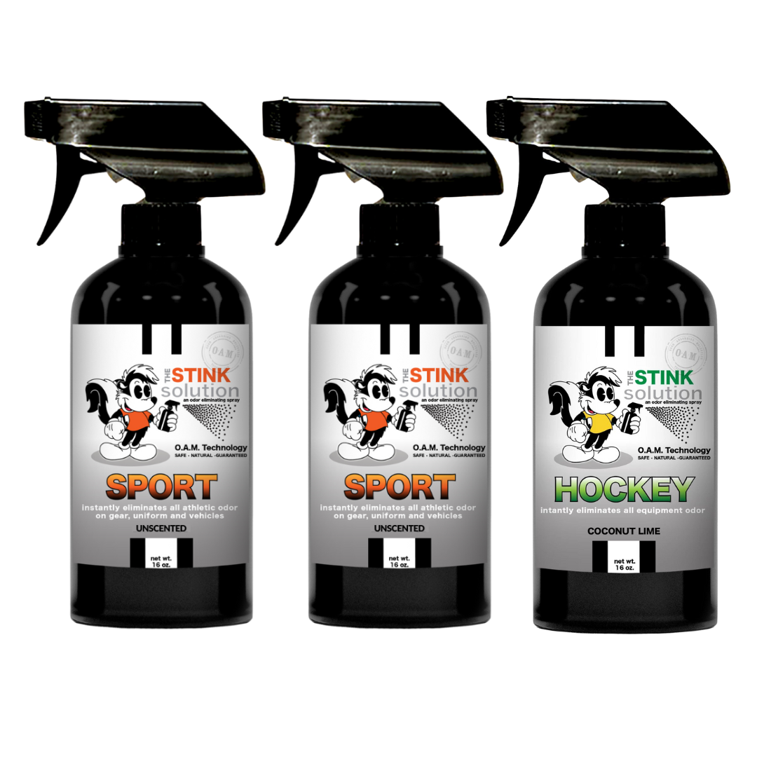 Three Pack - Two Sport Odor Eliminating Sprays + One Spray of Choice 16 oz