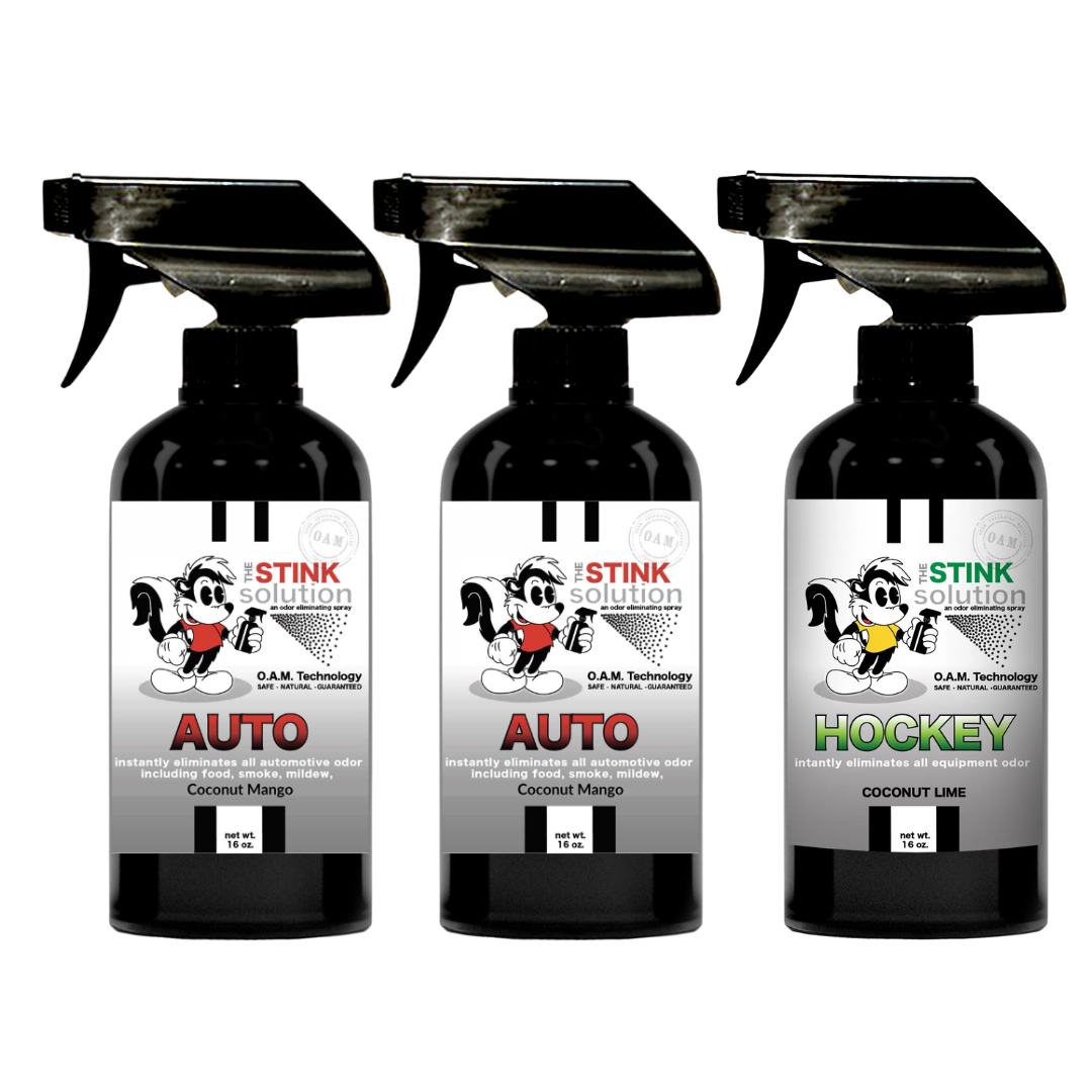 Three Pack - Two Auto Odor Eliminating Sprays + One Spray of Choice 16 oz
