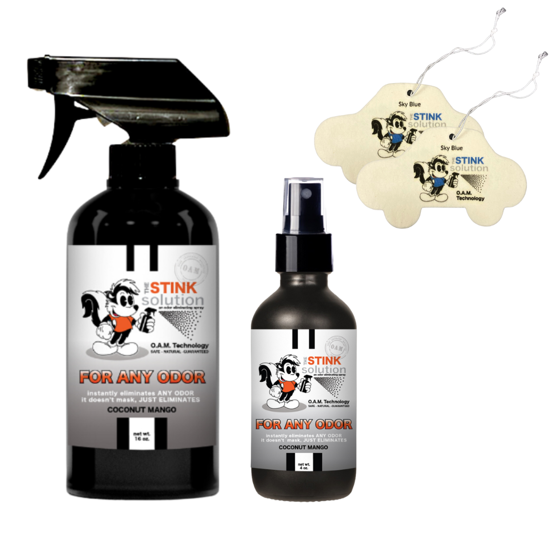 Twin Pack For Any Odor 16 oz and 4 oz Bundle + 2 FREE Car Air Fresheners