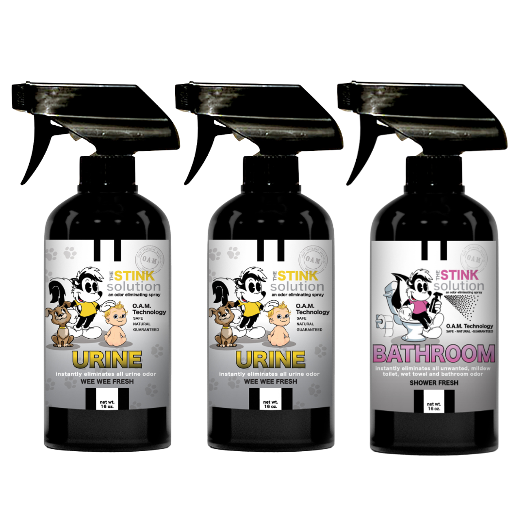 Three Pack - Two Urine Odor Eliminating Sprays + One Spray of Choice 16 oz