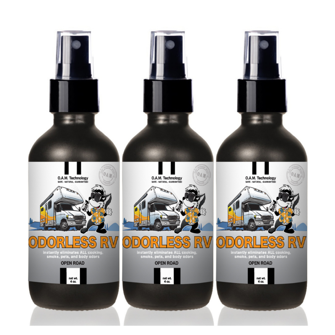 On The Go 3 Pack Bundle - 3 Odorless RV Odor Eliminating Sprays in Open Road 4 oz