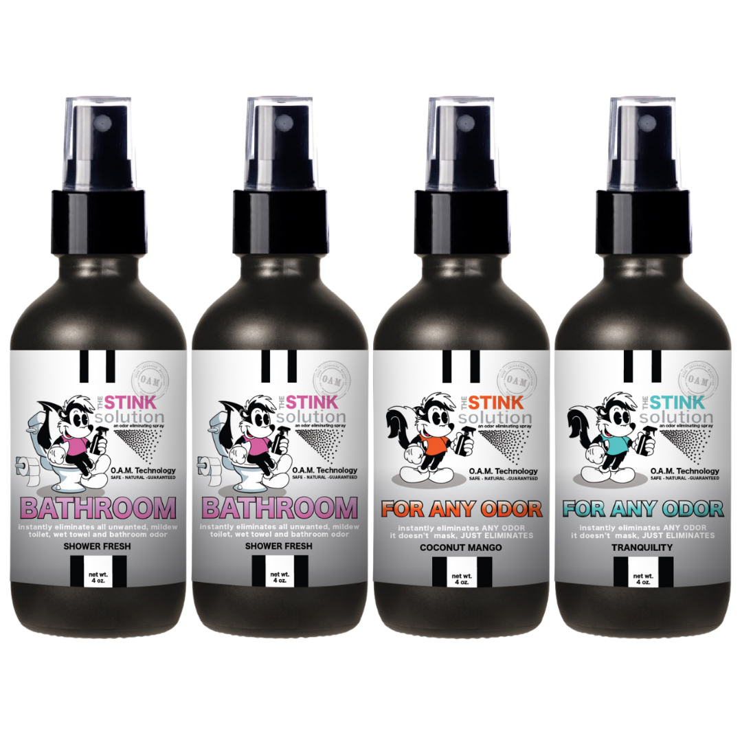Buy 3 Get 1 FREE - Bathroom Sampler Set 4 oz Odor Eliminating Sprays