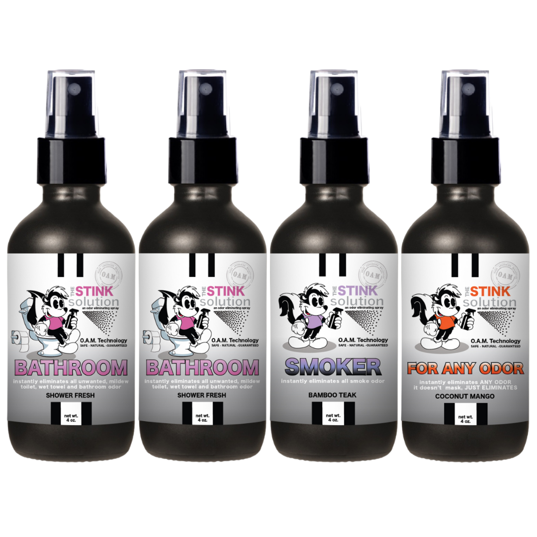 Buy 3 Get 1 FREE - Bathroom Sampler Set 4 oz Odor Eliminating Sprays