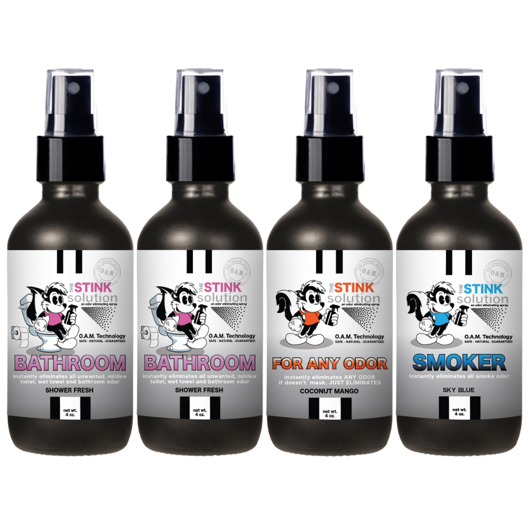 Buy 3 Get 1 FREE - Bathroom Sampler Set 4 oz Odor Eliminating Sprays
