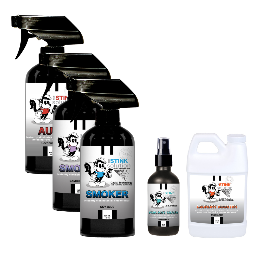 Natural, safe, non-toxic, enzyme-free odor eliminating spray. Multi-purpose use for any odor: smoke, urine, food, sweat, and more. Safe to spray anywhere: homes, cars, furniture, bathroom, carpet, and more.