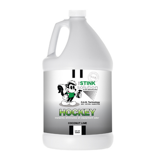 The Stink Solution Hockey Coconut Lime Odor Eliminating Spray Gallon Natural, safe, non-toxic, enzyme-free odor eliminating spray. Multi-purpose use for any odor: smoke, urine, food, sweat, and more. Safe to spray anywhere: homes, cars, furniture, bathroom, carpet, and more.