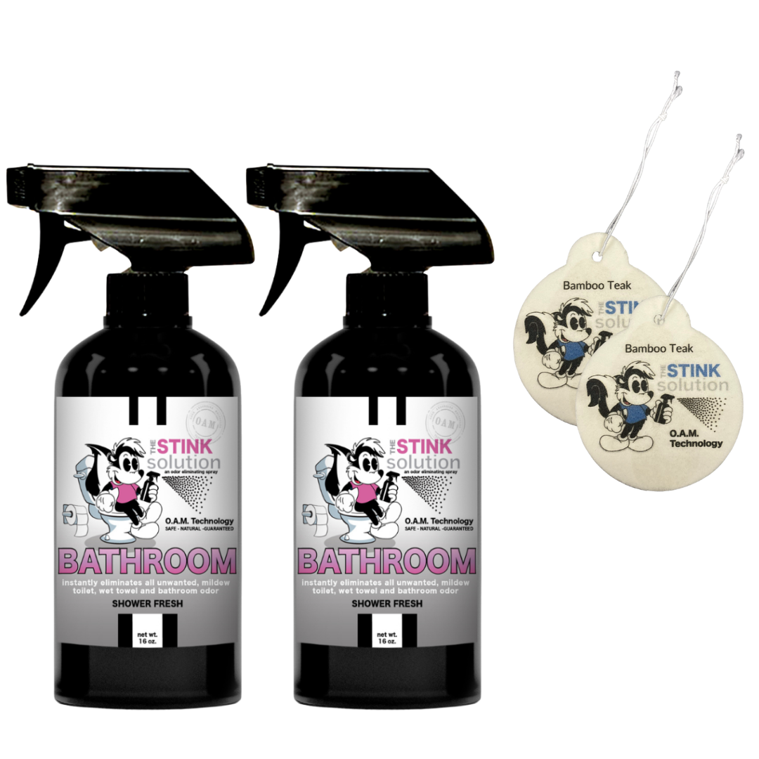 Buy 2 Get 2 Car Air Fresheners - One Bathroom Shower Fresh, One Spray of Choice 16 oz Sprays