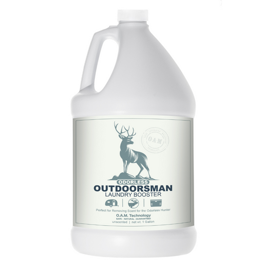 Odorless Outdoorsman Gallon Refill Bottle - Unscented Odor Eliminator  Natural, safe, non-toxic, enzyme-free Laundry Booster. Multi-purpose use for any odor: smoke, urine, food, sweat, and more. Safe to spray anywhere: homes, cars, furniture, bathroom, carpet, and more.