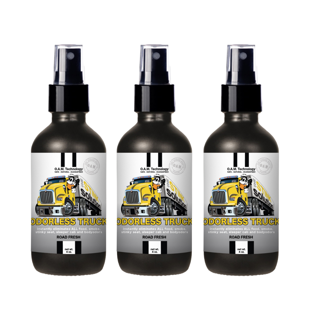 On The Go 3 Pack Bundle - 3 Odorless Trucker Odor Eliminating Sprays in Road Fresh Fragrance 4 oz