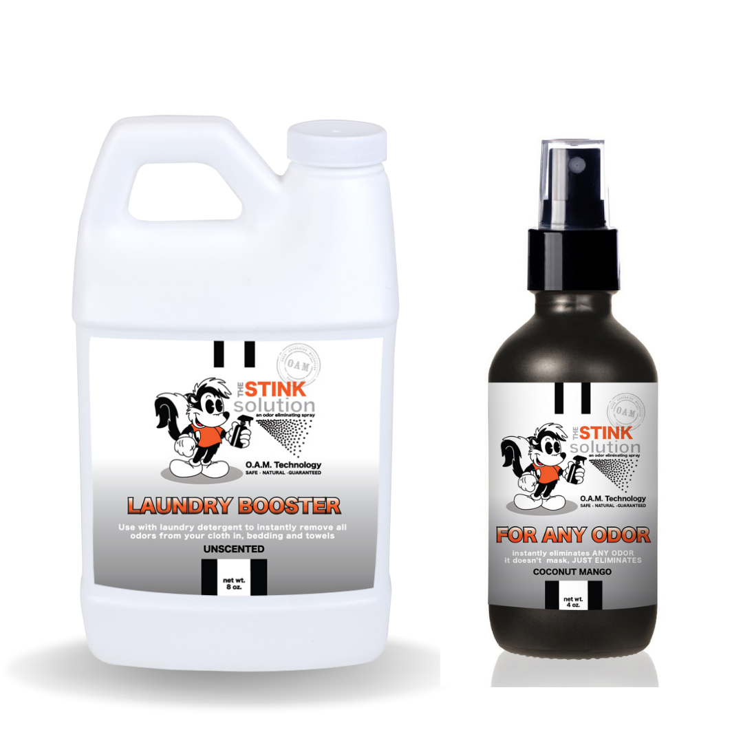 Sample Bundle - 1 Unscented Mini Laundry Booster + For Any Odor Eliminator 4 oz