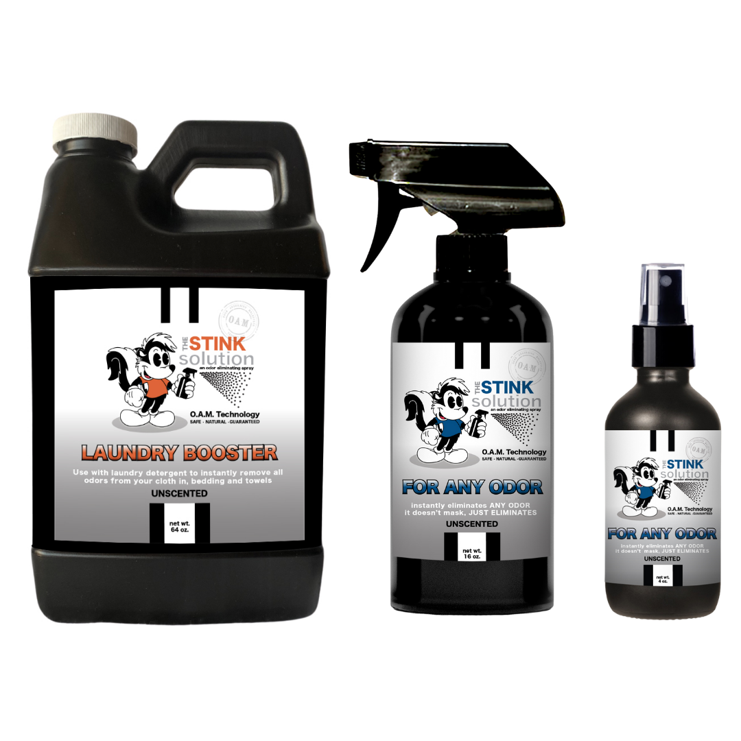 Natural, safe, non-toxic, enzyme-free Laundry Booster. Multi-purpose use for any odor: smoke, urine, food, sweat, and more. Safe to spray anywhere: homes, cars, furniture, bathroom, carpet, and more.