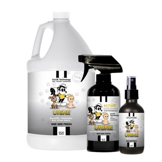 Urine Odor Eliminating Spray for Kids and Pets - Used for Clothes, Furniture, Cars, Carpet, and More. Natural, safe, non-toxic, enzyme-free odor eliminating spray. Multi-purpose use for any odor: smoke, urine, food, sweat, and more. Safe to spray anywhere: homes, cars, furniture, bathroom, carpet, and more.