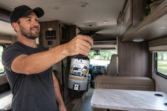 RV smells like mildew, musty camper smell, stale RV smell after storage, how to get musty smell out of camper