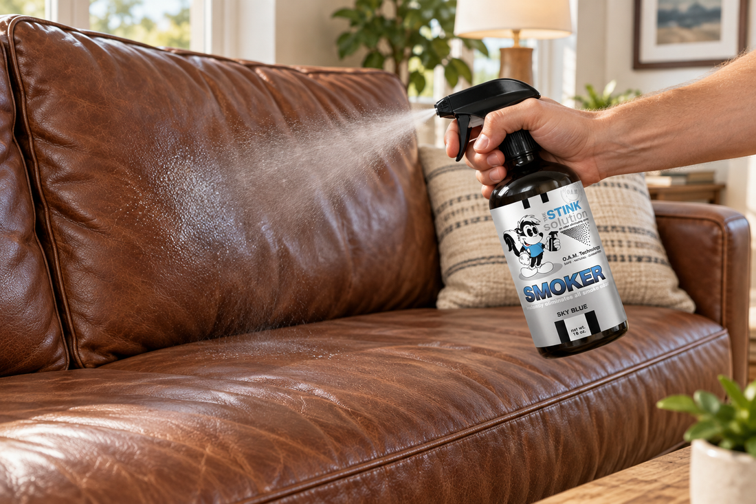 how to get smoke smell out of a leather couch