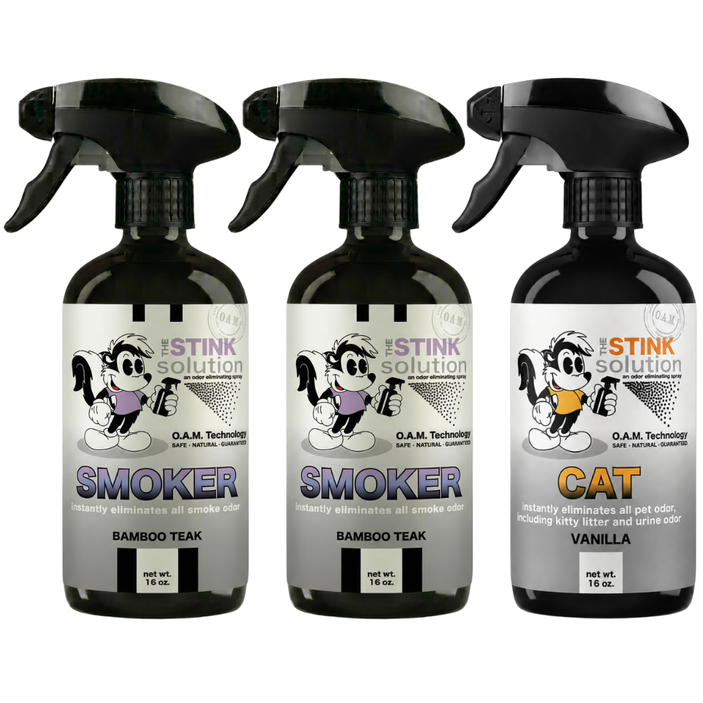 Three Pack - Two Smoke Odor Eliminating Sprays + One Spray of Choice 16 oz