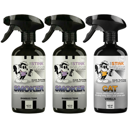 Three Pack - Two Smoke Odor Eliminating Sprays + One Spray of Choice 16 oz