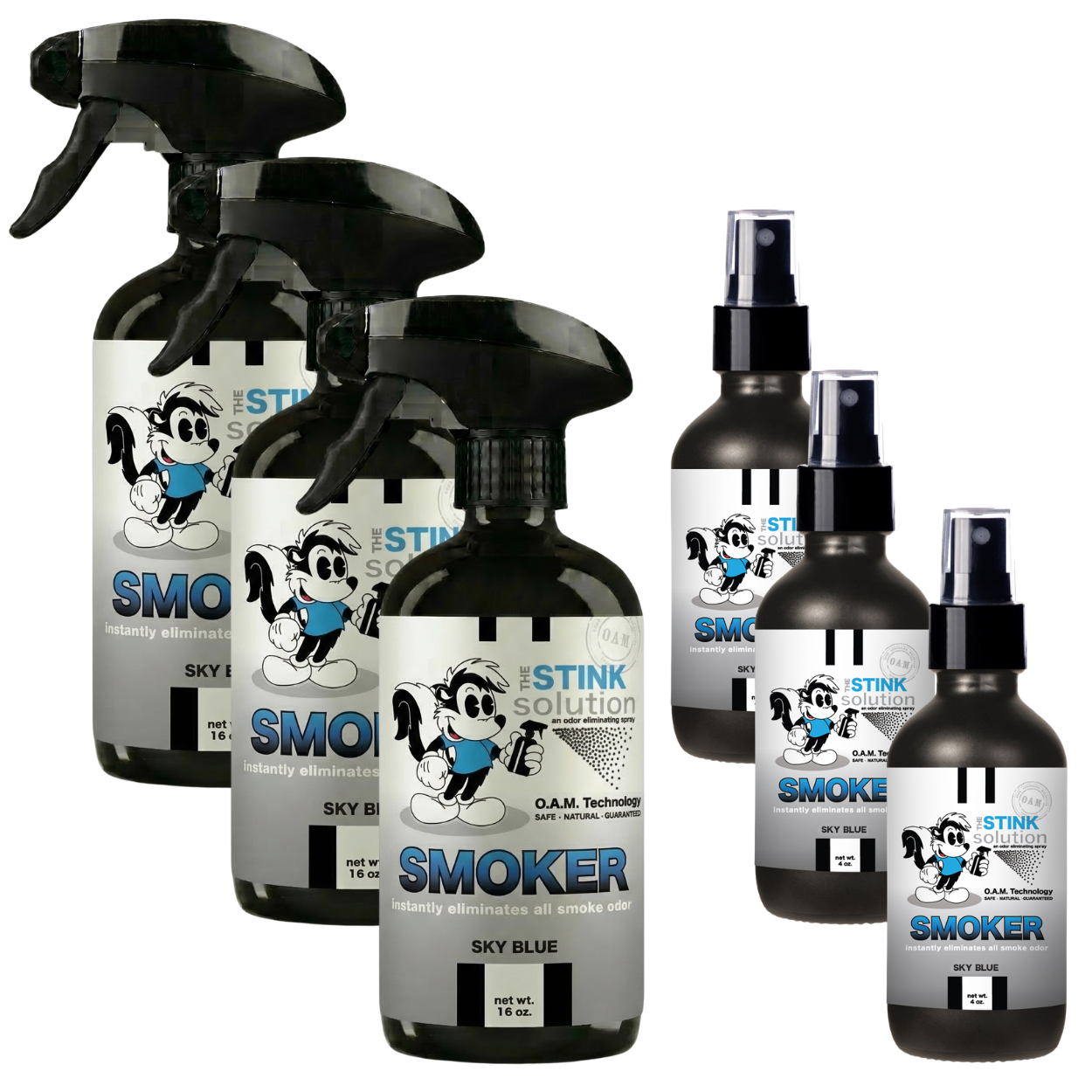 Buy 3 Get 3 FREE - Smoker Sky Blue Bundle | Odor Eliminating Spray