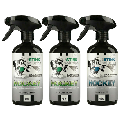 Three Pack - Two Hockey Odor Eliminating Sprays + One Spray of Choice 16 oz