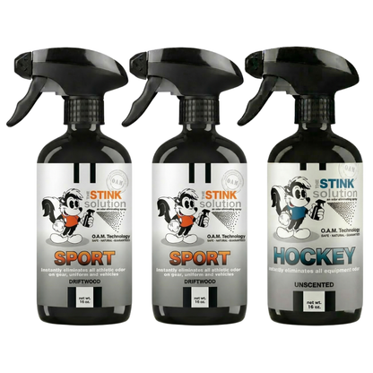 Three Pack - Two Sport Odor Eliminating Sprays + One Spray of Choice 16 oz