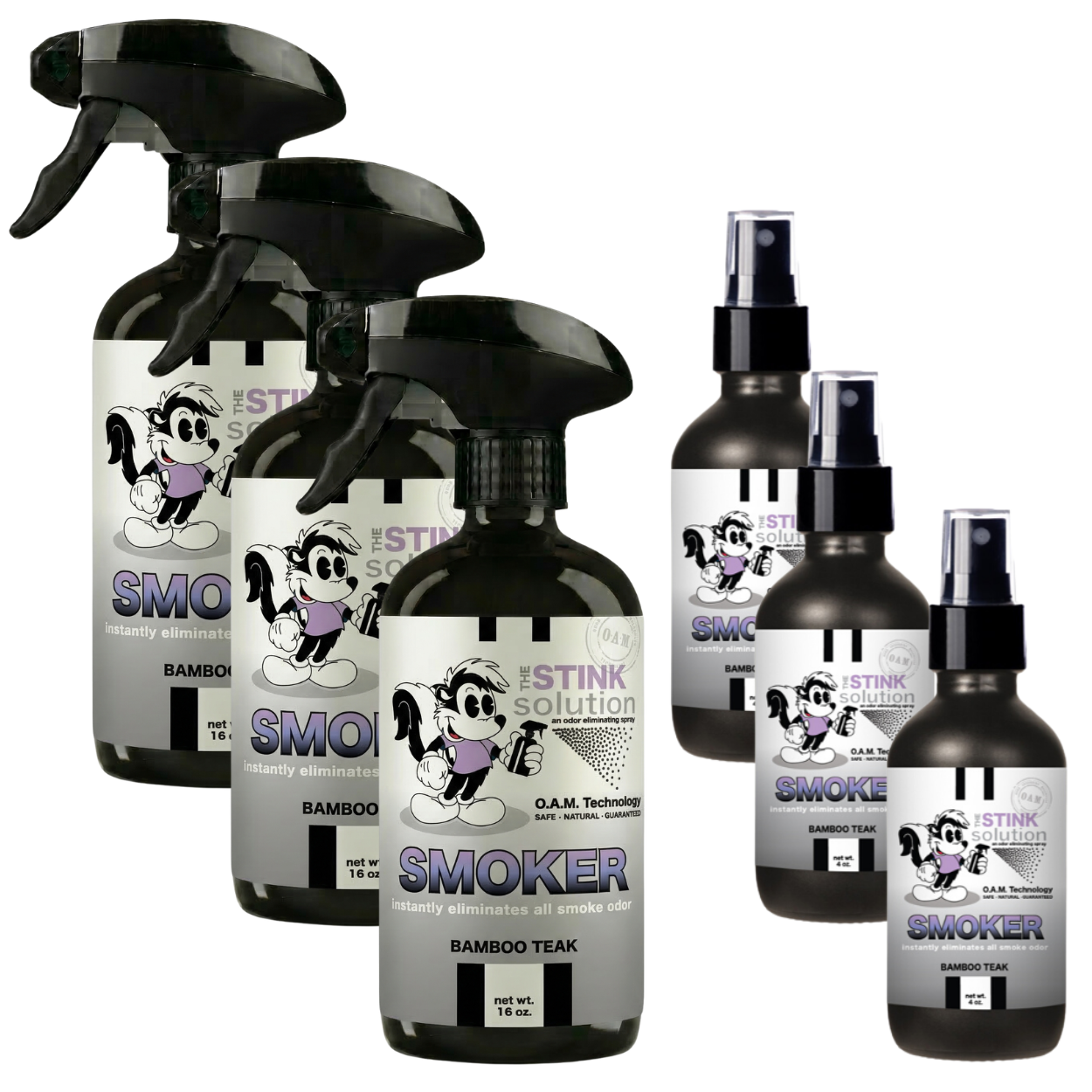 Buy 3 Get 3 FREE - Smoker Bamboo Teak Bundle | Odor Eliminating Spray