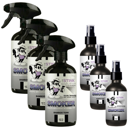 Buy 3 Get 3 FREE - Smoker Bamboo Teak Bundle | Odor Eliminating Spray